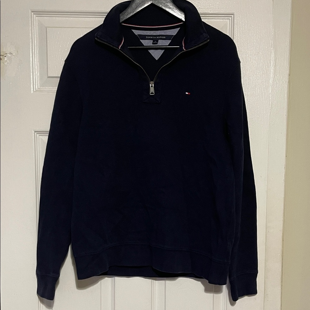 Tommy Hilfiger Men's Navy Blue Zip-Up Sweater